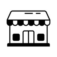 Visually engaging glyph icon of storefront retail shop. vector