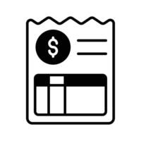 Premium glyph icon of invoice document template. vector