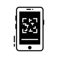 A modern glyph icon of mobile scan feature. vector