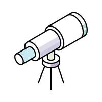 Check out this isometric outline icon of telescope vector
