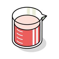 Here is an isometric icon showing a beaker vector