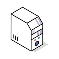 Ready to use isometric icon of processing unit vector