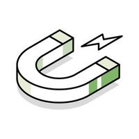 Well designed isometric icon representing a magnet vector