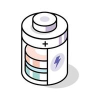 Latest isometric icon showing a charging cell unit vector