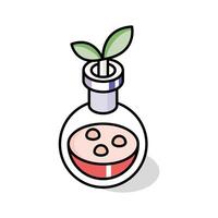 A premium isometric icon of advanced botany test vector