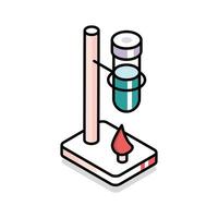 A customizable isometric outline icon of retort stand vector