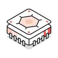 Check out this isometric icon of processor chip vector