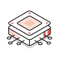 A well crafted isometric icon of microprocessor chip vector