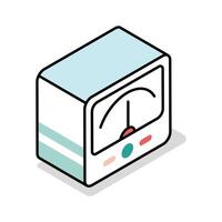 An amazing isometric icon of speedometer in motion vector