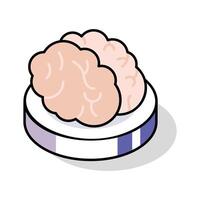 Trendy isometric style icon of a brain vector