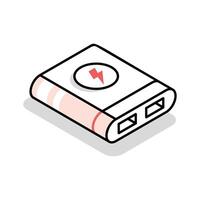 Visually engaging isometric icon of portable power bank vector