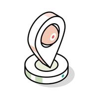 Grab this isometric outline icon of location pointer vector