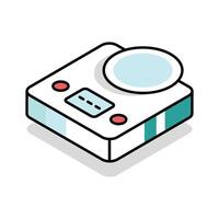 Modern isometric icon of weight scale in use vector