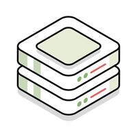 A well crafted isometric icon of server rack system vector