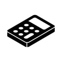 A captivating isometric glyph icon of calculator vector