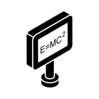 An amazing isometric icon of physics equation model. vector