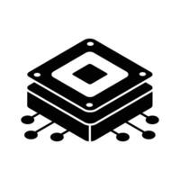 A well crafted isometric icon of microprocessor chip. vector