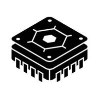 Check out this isometric icon of processor chip. vector