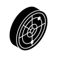 A modern isometric glyph icon of parabolic antenna. vector