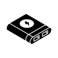 Visually engaging isometric icon of portable power bank. vector