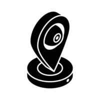 Grab this isometric glyph icon of location pointer vector