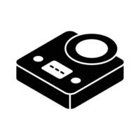 Modern isometric icon of weight scale in use. vector