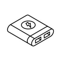 Visually engaging isometric icon of power bank. vector