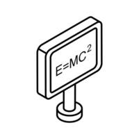 An amazing isometric icon of physics equation vector