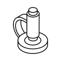 A premium isometric outline icon of microscope. vector