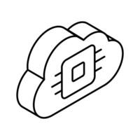 Visually engaging isometric icon showing cloud vector