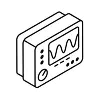 A premium isometric outline icon of oscilloscope display. vector