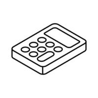 A captivating isometric outline icon of calculator. vector
