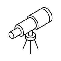 Check out this isometric outline icon of telescope. vector