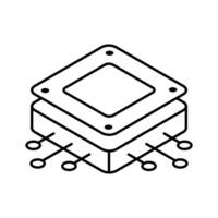 A well crafted isometric icon of microprocessor chip.. vector