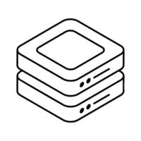 A well crafted isometric icon of server rack system.. vector