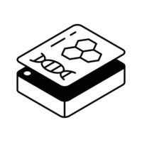 A trendy isometric icon of handwritten science notes.. vector