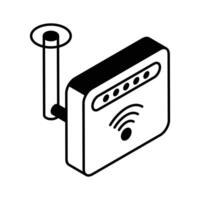 Get this isometric glyph icon of router device.. vector