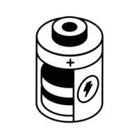 Latest isometric icon showing a charging cell unit.. vector