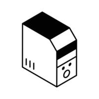 Ready to use isometric icon of processing unit.. vector