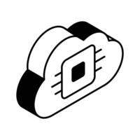 Visually engaging isometric icon showing cloud processor.. vector