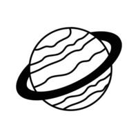 An editable isometric style icon featuring a planet... vector