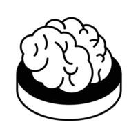 Trendy isometric style icon of a brain... vector