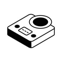 Modern isometric icon of weight scale in use.. vector