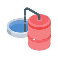Premium isometric icon showing water purification unit system vector