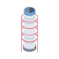 Premium isometric icon showing offshore oil rig platform vector