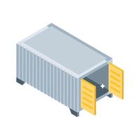 Get a glimpse of this isometric shipping container icon vector
