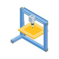 Trendy isometric icon of laser cutter with sparks vector