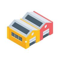 Well designed isometric icon of distribution depot building vector