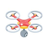 Grab this isometric icon of high-tech flying drone vector