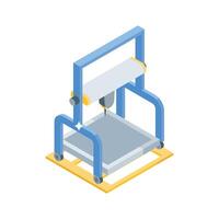 A customizable isometric icon of modern 3d printer setup vector